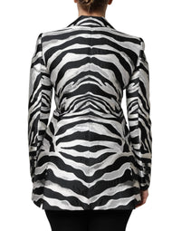 Dolce & Gabbana Dolce & Gabbana Black White Polyester Women Blazer Women's Jacket