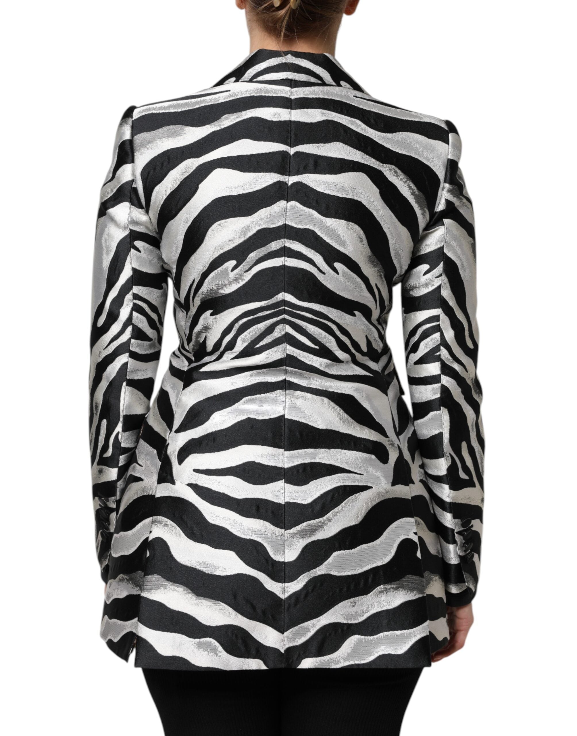 Dolce & Gabbana Dolce & Gabbana Black White Polyester Women Blazer Women's Jacket