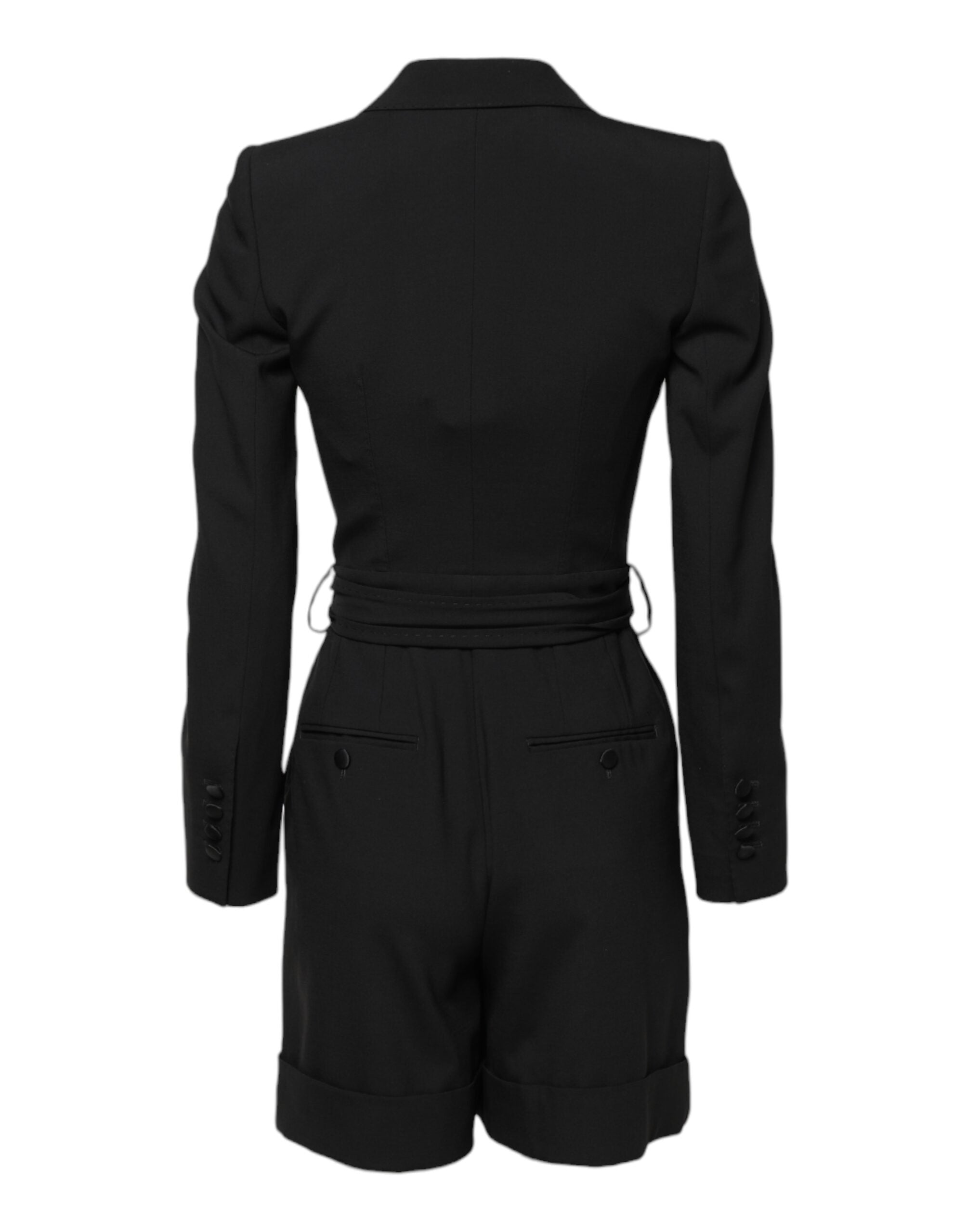 Dolce & Gabbana Dolce & Gabbana Black Wool Jumpsuit Dress Women Coat Women's Jacket