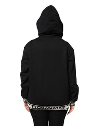 Dolce & Gabbana Black Cotton Hooded Full Zip Sweatshirt Women's Sweater