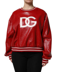 Dolce & Gabbana Red Wool DGLogo Embroidery Pullover Women's Sweater