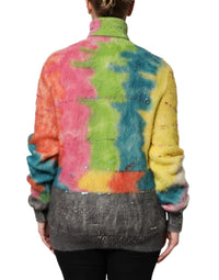 Dolce & Gabbana Multicolor Mohair Turtleneck Pullover Women's Sweater