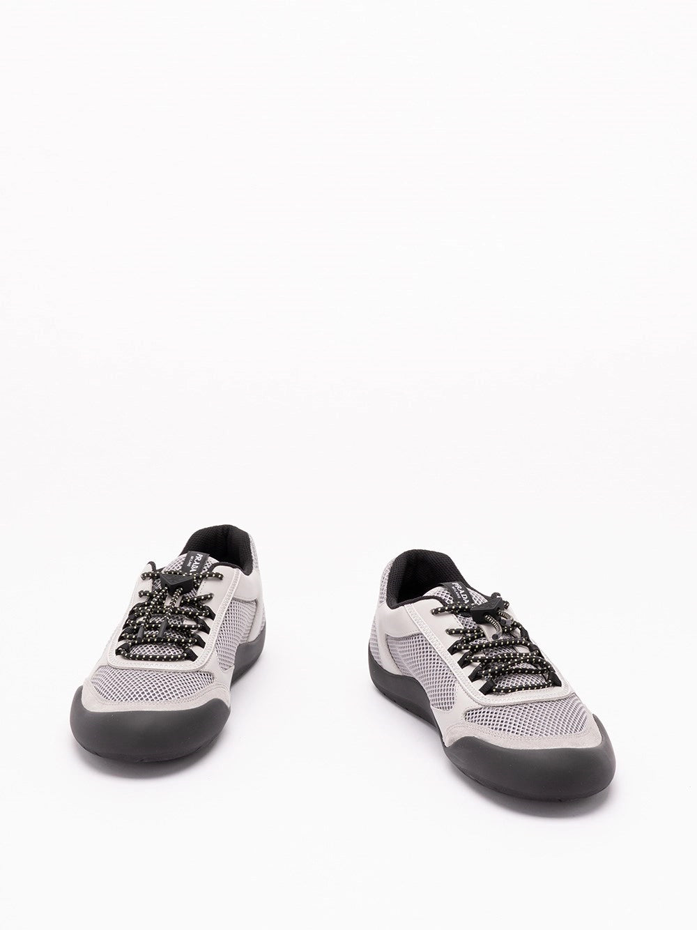Prada Prada Men Speedrock Leather And Mesh Fabric Sneakers