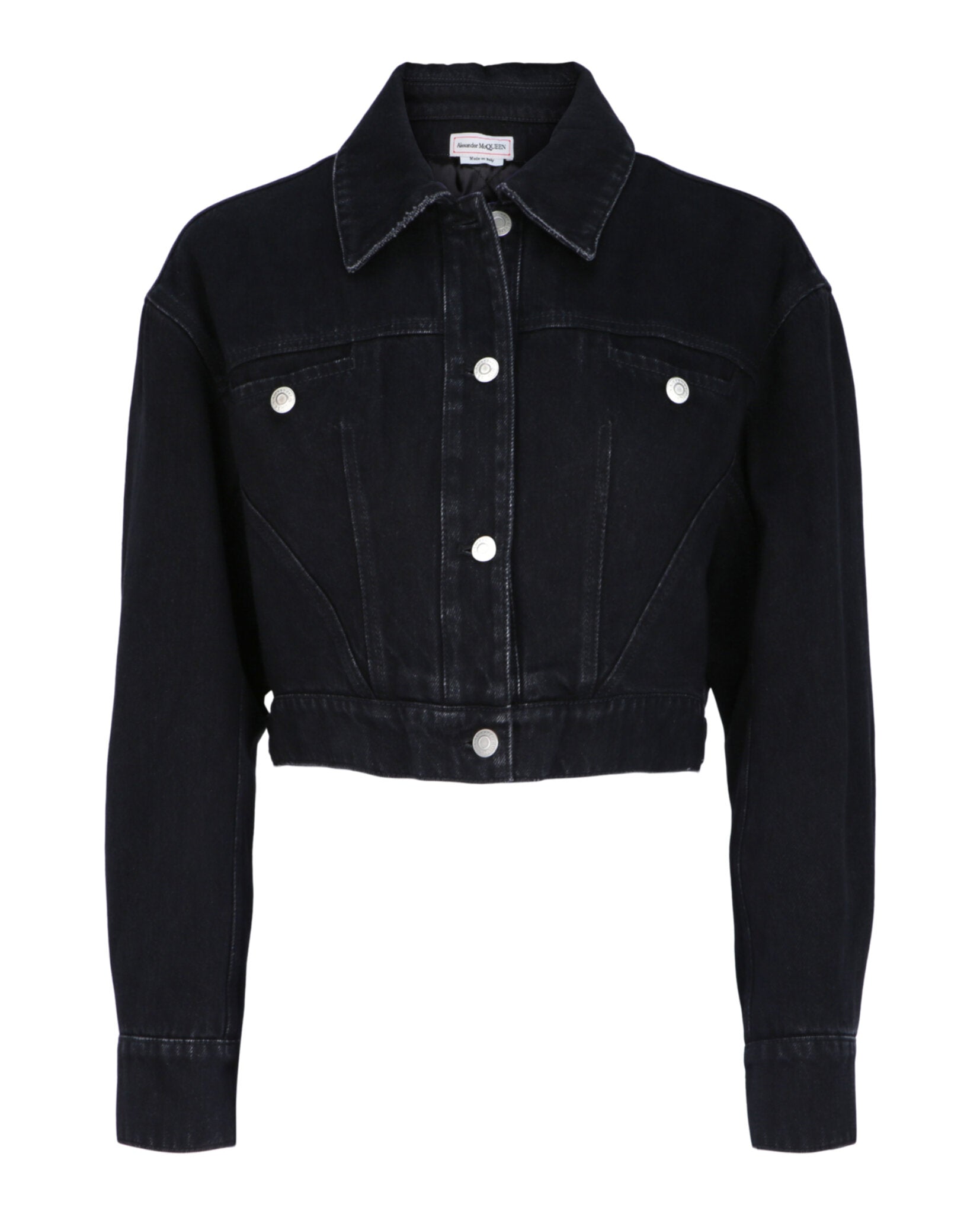Alexander McQueen Womens Cropped Denim Jacket