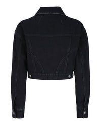 Alexander McQueen Womens Cropped Denim Jacket