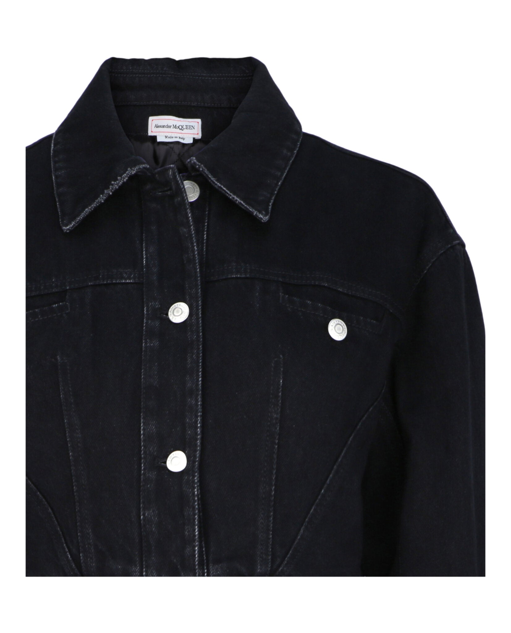 Alexander McQueen Womens Cropped Denim Jacket