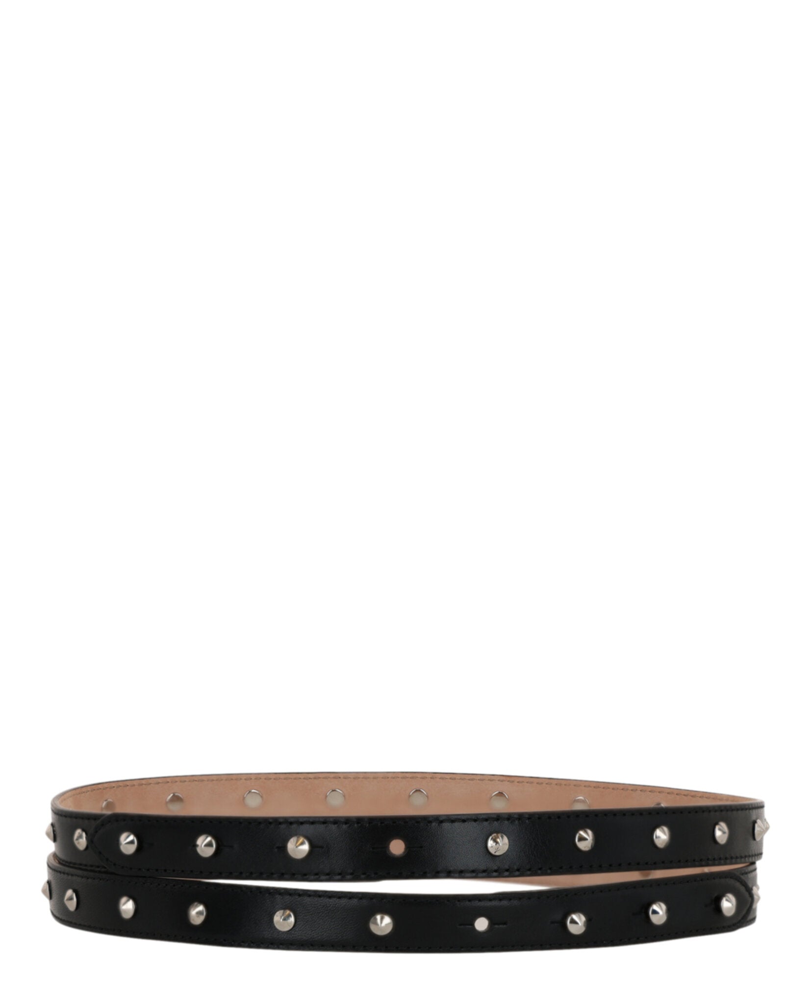 Alexander McQueen Womens Studded Double Belt Black