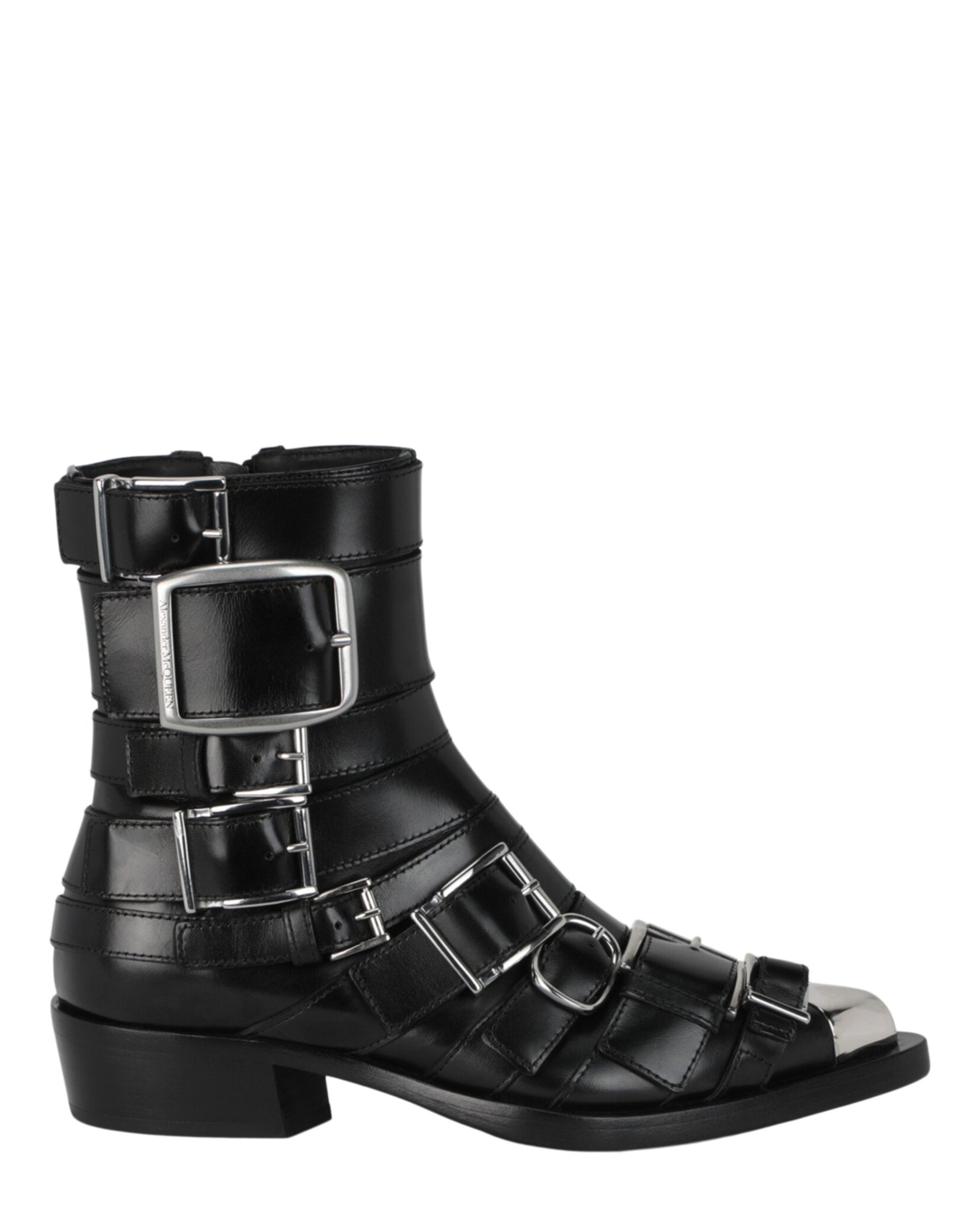 Alexander McQueen Womens Strappy Punk Ankle Boots