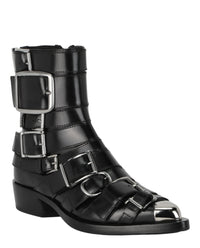 Alexander McQueen Womens Strappy Punk Ankle Boots