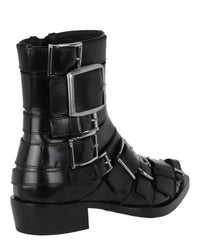 Alexander McQueen Womens Strappy Punk Ankle Boots