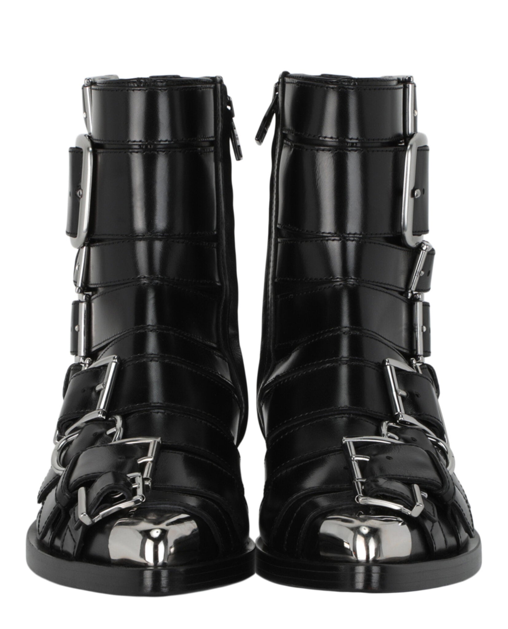 Alexander McQueen Womens Strappy Punk Ankle Boots