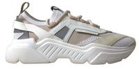 Dolce & Gabbana Sneakers White Beige Leather Sport DAYMASTER Women's Shoes