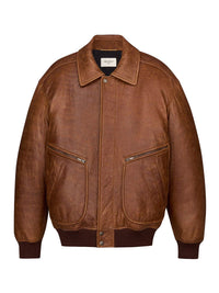 Saint Laurent Women Padded Bomber Jacket In Glossy Hammered Lambskin