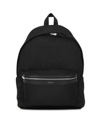 Saint Laurent Men City Backpack In Canvas, Nylon And Leather