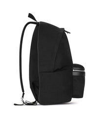 Saint Laurent Men City Backpack In Canvas, Nylon And Leather
