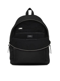 Saint Laurent Men City Backpack In Canvas, Nylon And Leather