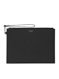 Saint Laurent Saint Laurent Men Saint Laurent Paris Tablet Holder With Zip In Grain De Poudre Embossed Leather