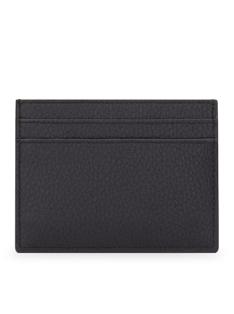 Saint Laurent Saint Laurent Men Tiny Cassandre Hammered Leather Card Holder