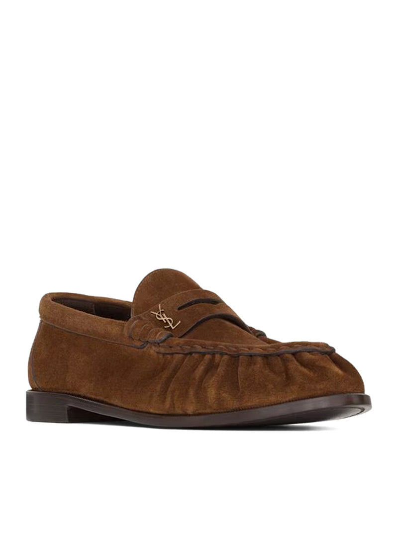 Saint Laurent Men Le Loafer Supple Suede Moccasins