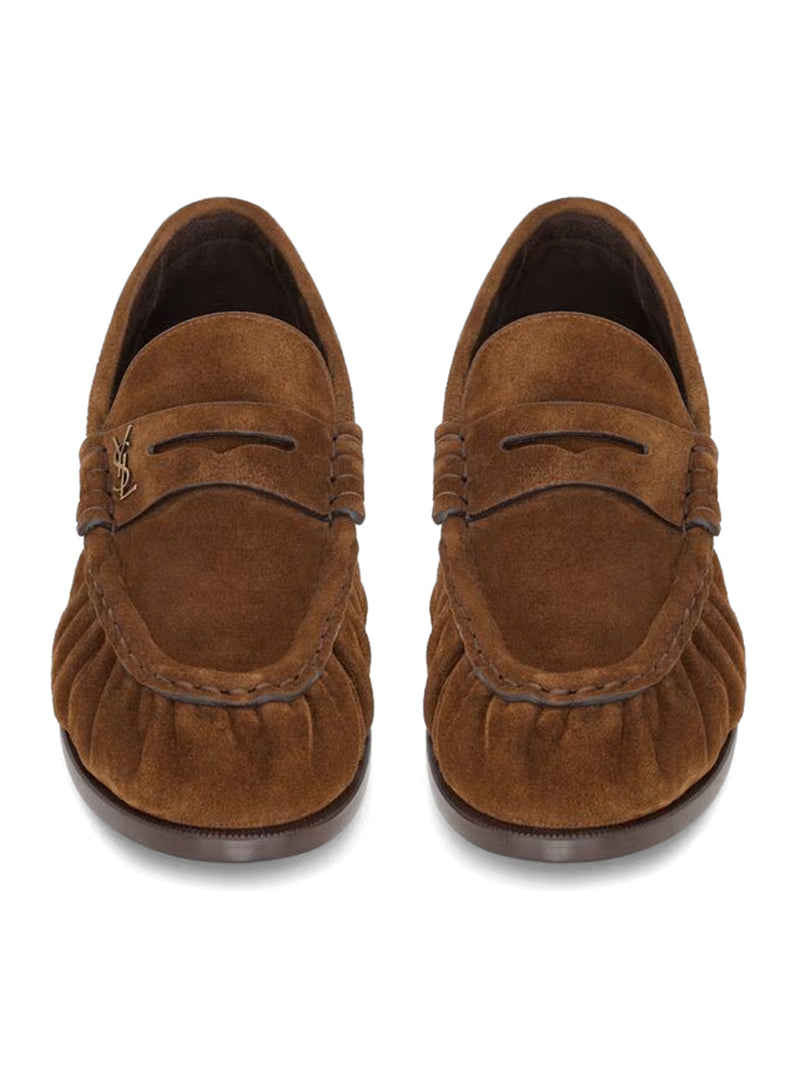 Saint Laurent Men Le Loafer Supple Suede Moccasins