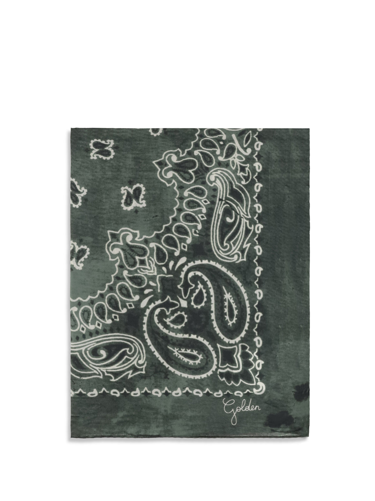 Golden Goose Women Golden Paisley Printed Silk Scarf