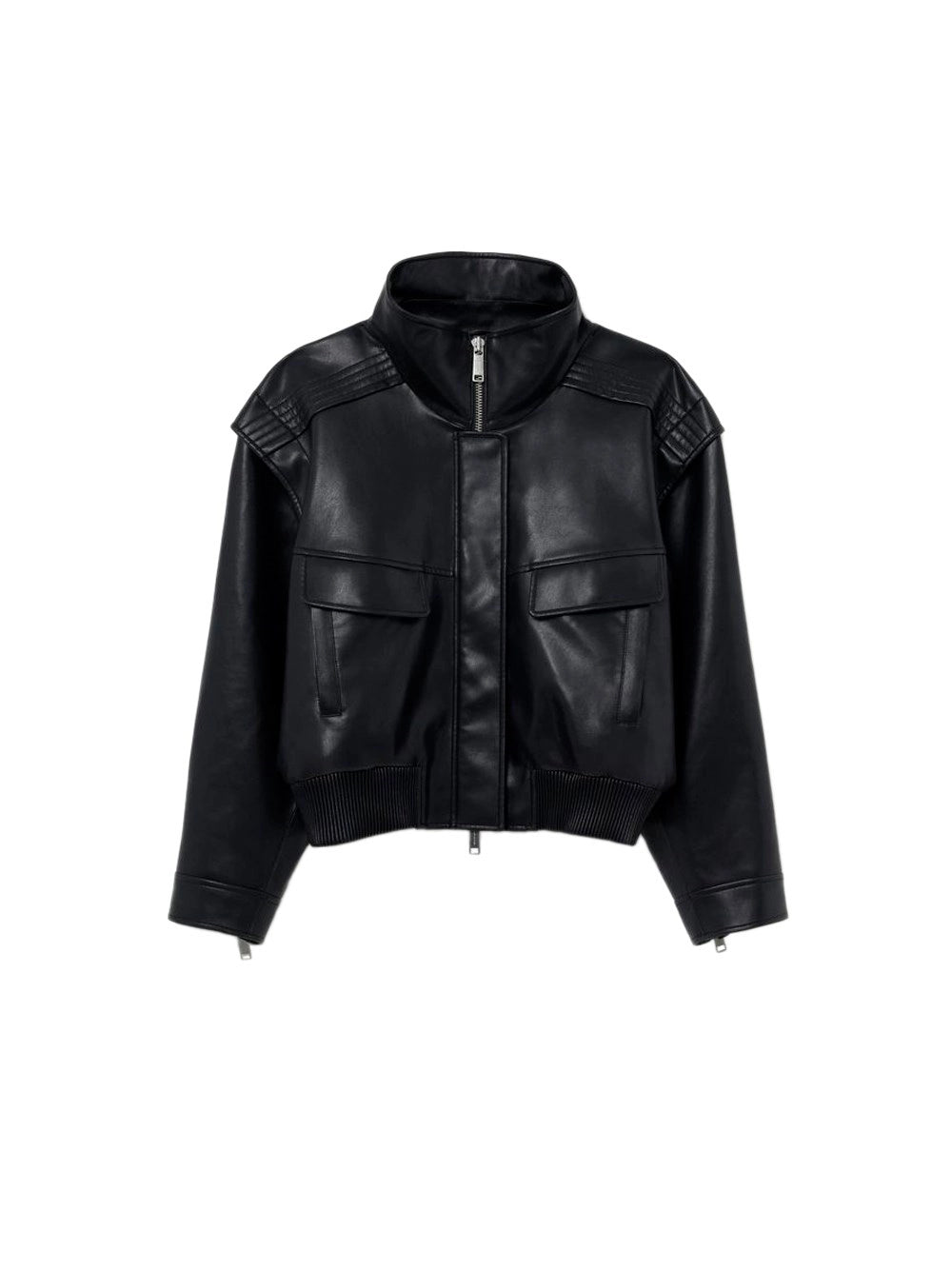 Self-Portrait Women Faux Leather Bomber Jacket