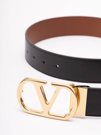 Valentino garavani Valentino Garavani Women Reversible Vlogo Signature Belt In Glossy Calfskin 40 Mm