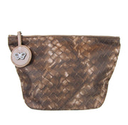 Bottega Veneta Women's Brown Nylon Intrecciolusion Cosmetic Bag 301183 2515