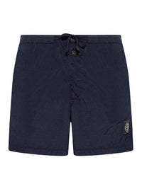 Stone Island Men Navy Blue Compass Logo Swimsuit