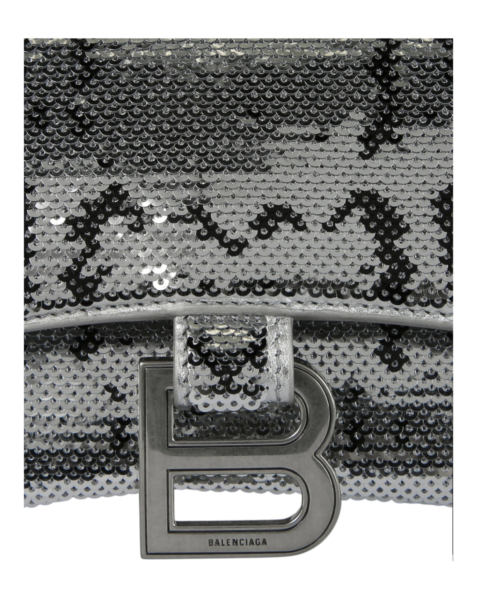 Balenciaga Balenciaga Womens Hourglass XS Handbag with Chain And Sequins
