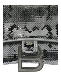 Balenciaga Balenciaga Womens Hourglass XS Handbag with Chain And Sequins