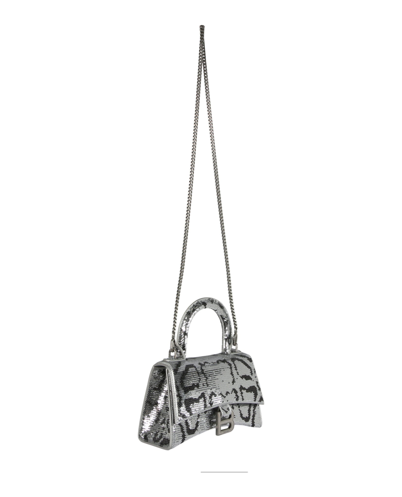 Balenciaga Balenciaga Womens Hourglass XS Handbag with Chain And Sequins
