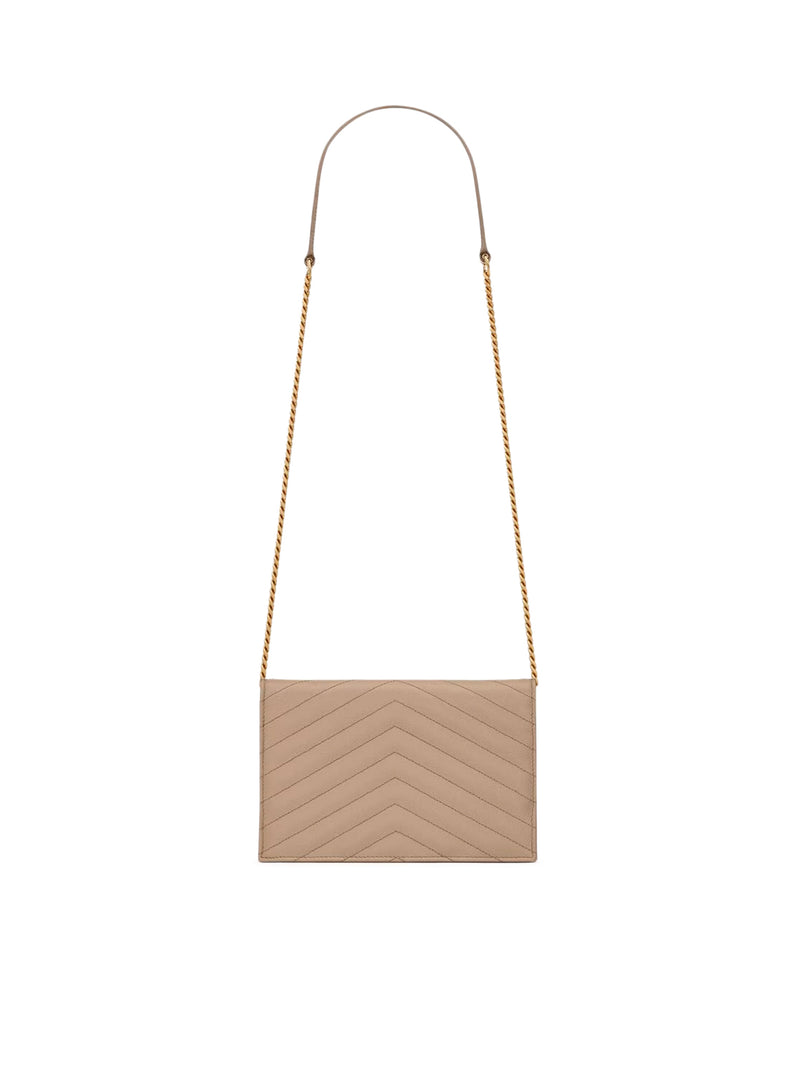 Saint Laurent Saint Laurent Women Classic Cassandre Chain Envelope Clutch In Grain De Poudre Leather