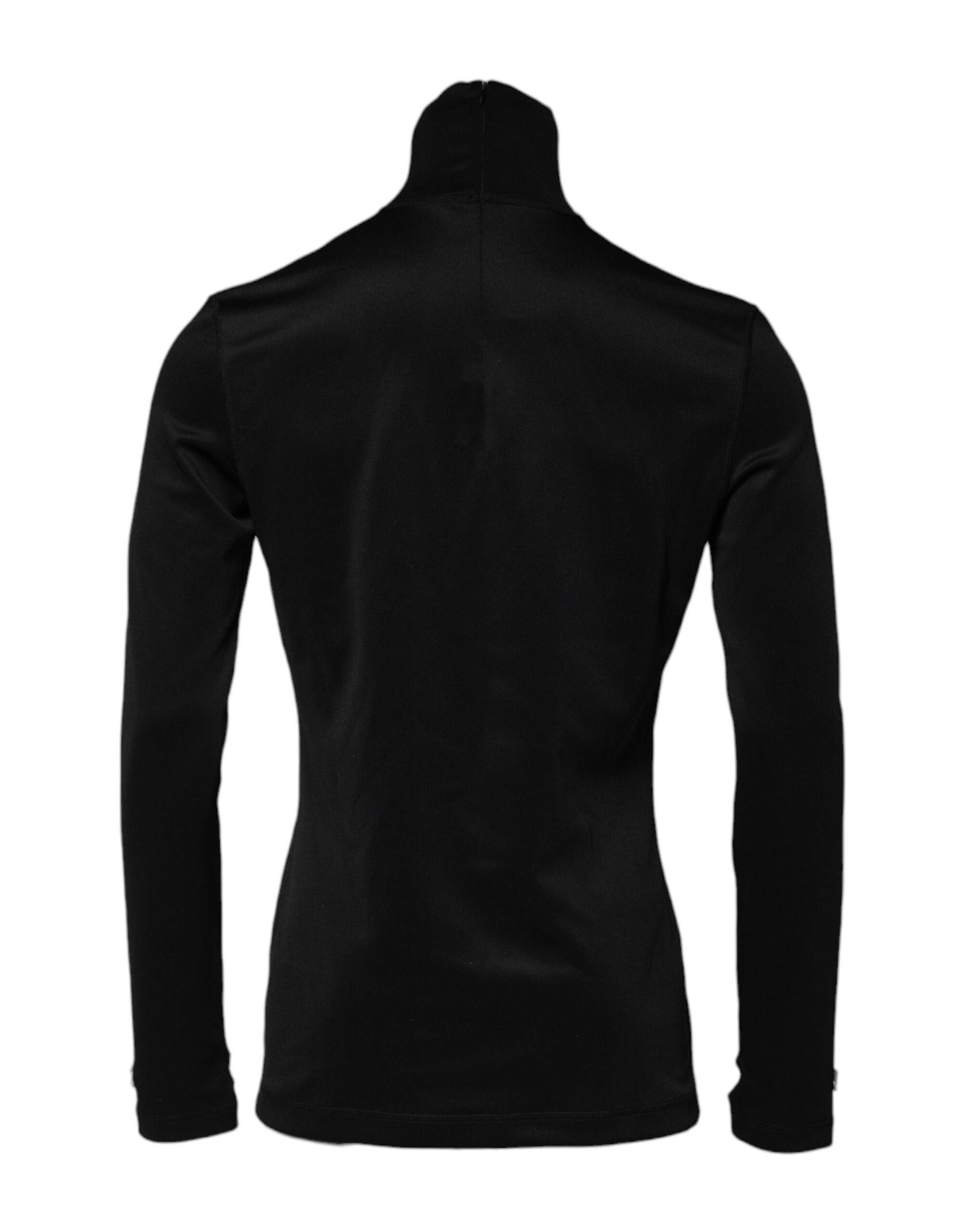 Dolce & Gabbana Black Polyester Turtleneck Pullover Men's Sweater