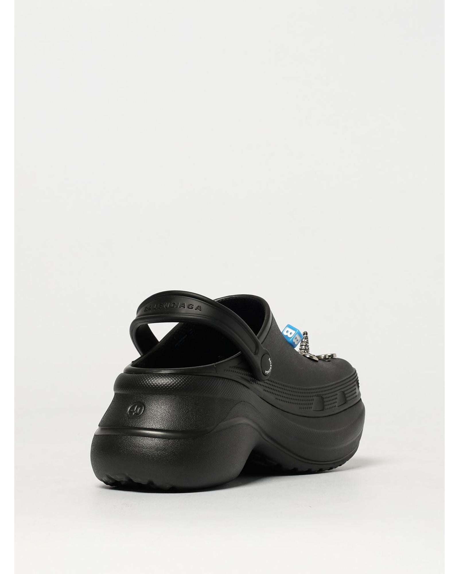 Balenciaga Platform Clogs with Charms Women Black Other