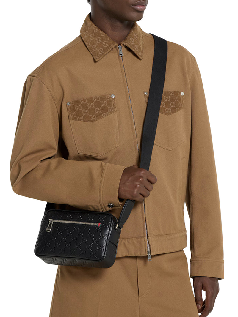 Gucci Men Small Gg Emblem Shoulder Bag