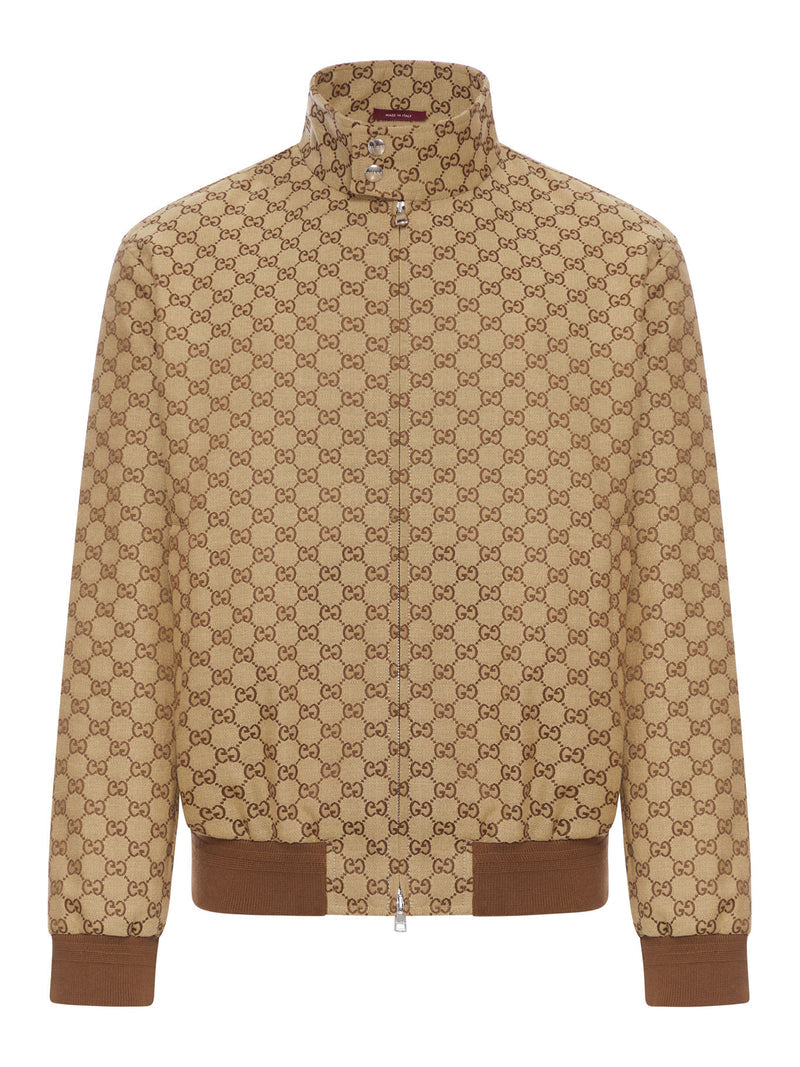 Gucci Men Gg Fabric Bomber Jacket