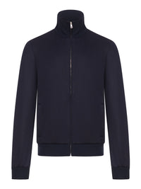 Gucci Men Technical Jersey Jacket With Zip And Web Tape