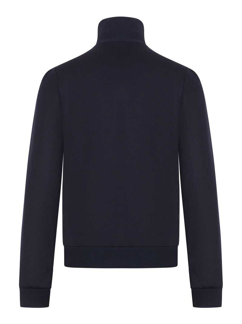 Gucci Men Technical Jersey Jacket With Zip And Web Tape
