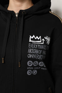 Dolce & Gabbana Dolce & Gabbana Black Logo Hooded Full Zip Sweatshirt Women's Jacket