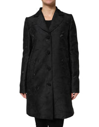 Dolce & Gabbana Dolce & Gabbana Black Single Breasted Trench Coat Women's Jacket