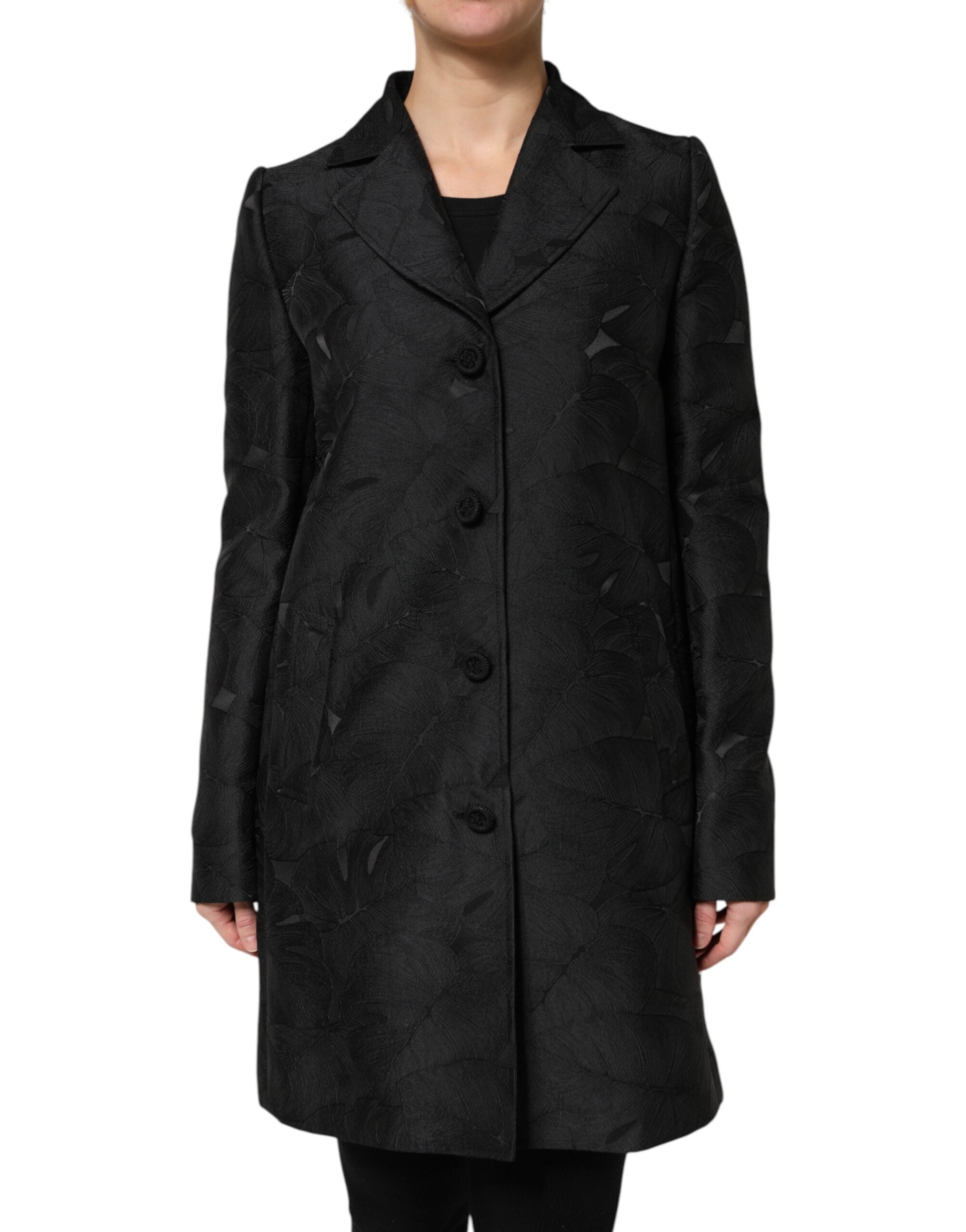 Dolce & Gabbana Dolce & Gabbana Black Single Breasted Trench Coat Women's Jacket