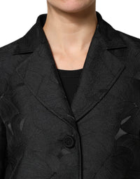 Dolce & Gabbana Dolce & Gabbana Black Single Breasted Trench Coat Women's Jacket