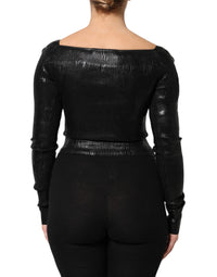 Dolce & Gabbana Black Viscose Long Sleeves Fitted Blouse Women's Top