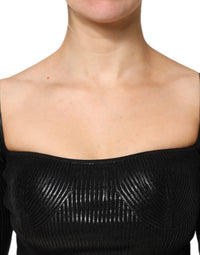 Dolce & Gabbana Black Viscose Long Sleeves Fitted Blouse Women's Top