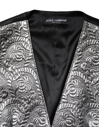 Dolce & Gabbana Dolce & Gabbana Silver Floral Jacquard Sleeveless Vest Women's Top