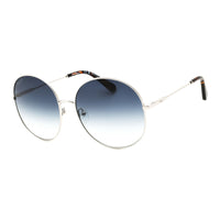 Salvatore Ferragamo Sunglasses Round Full Rim, Shiny Silver Frame and Grey Gradient Lens SF299S041