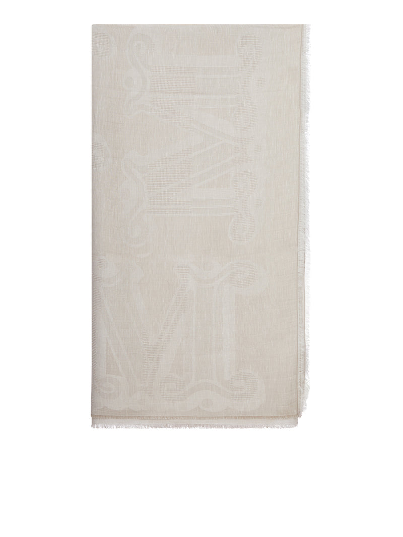 Max Mara Max Mara Women Cotton Blend Scarf With Jacquard Logo