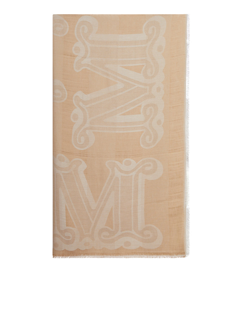 Max Mara Max Mara Women Cotton Blend Scarf With Jacquard Logo