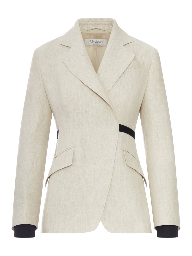 Max Mara Max Mara Women Double-Breasted Linen Drill Blazer